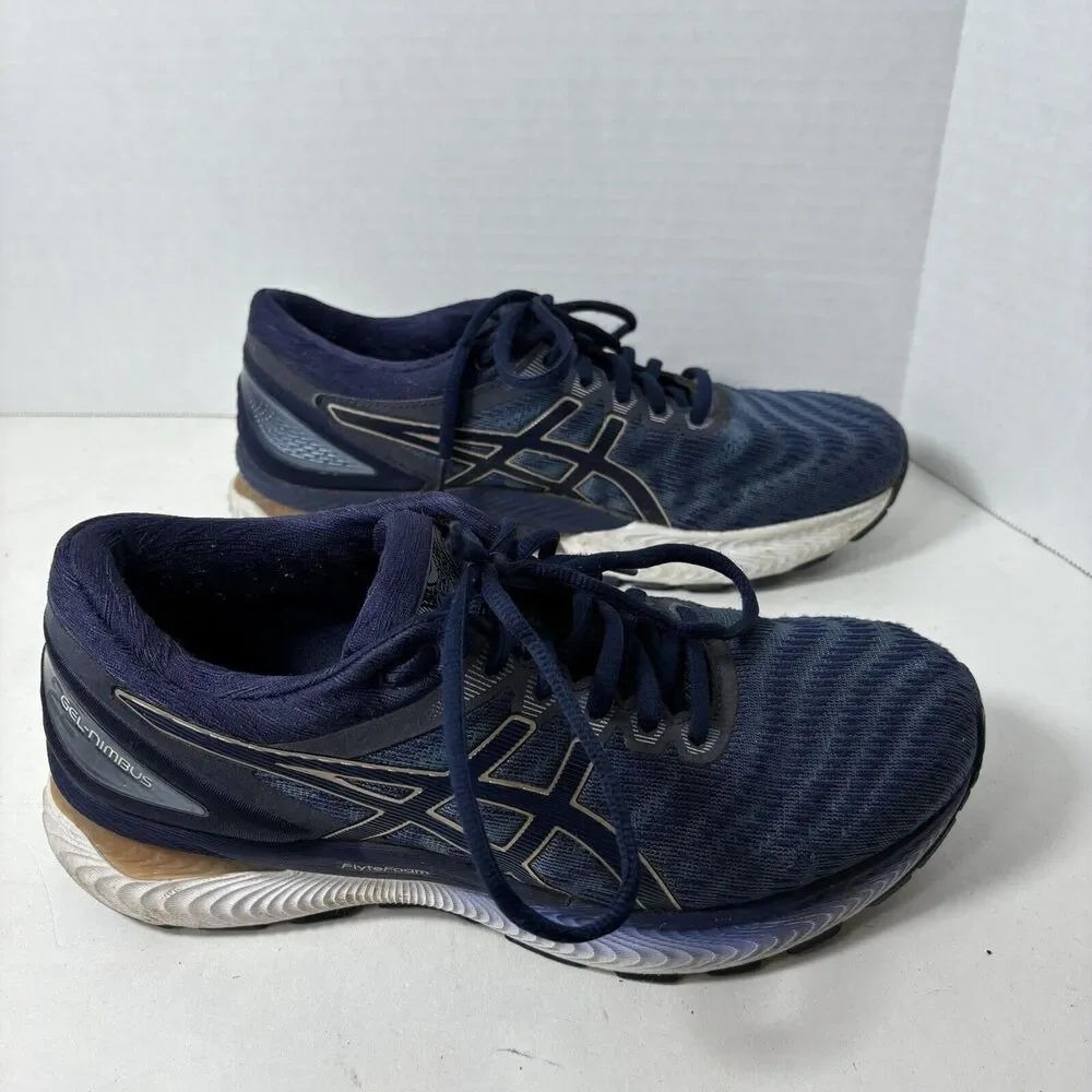 Asics Sneakers Womens Size 8 Gel Nimbus‎ 22 1012A587 Blue Running Walk F3